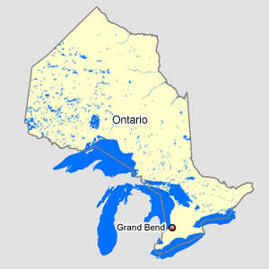 Map of Ontario with Grand Bend