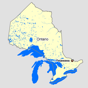 Map of Ontario with Petawawa