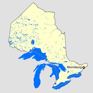 Map of Ontario with Morrisburg